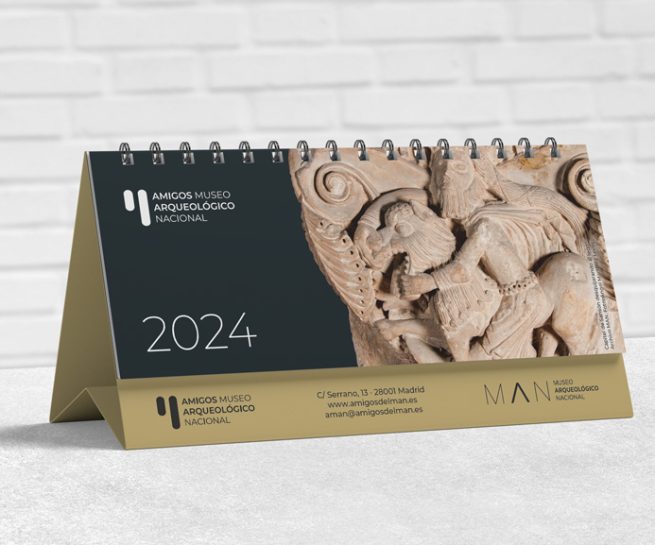 Diseño del calendario 2024 de la Asociación de Amigos del Museo Arqueológico Nacional