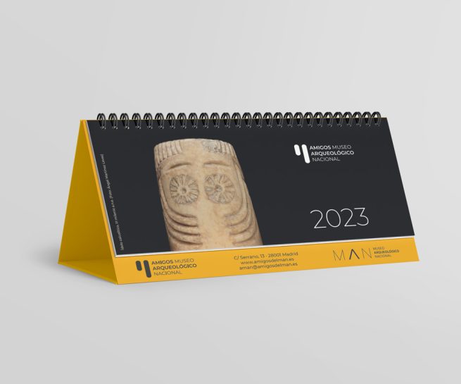 Diseño del calendario 2023 de la Asociación de Amigos del Museo Arqueológico Nacional