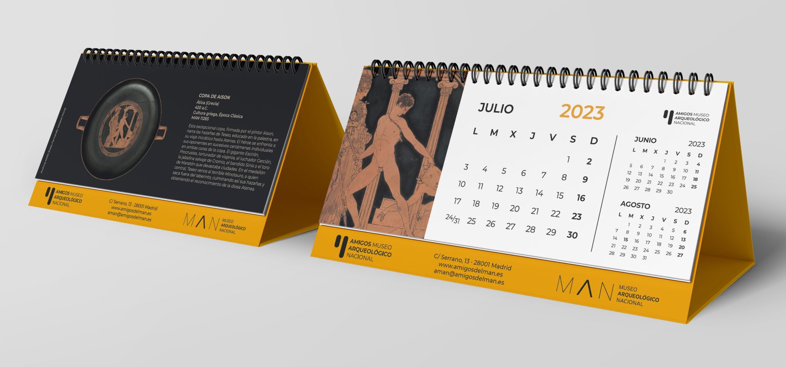 Diseño del calendario 2023 de la Asociación de Amigos del Museo Arqueológico Nacional