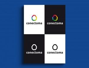 Diseño de logotipo y aplicación de marca de conectoma