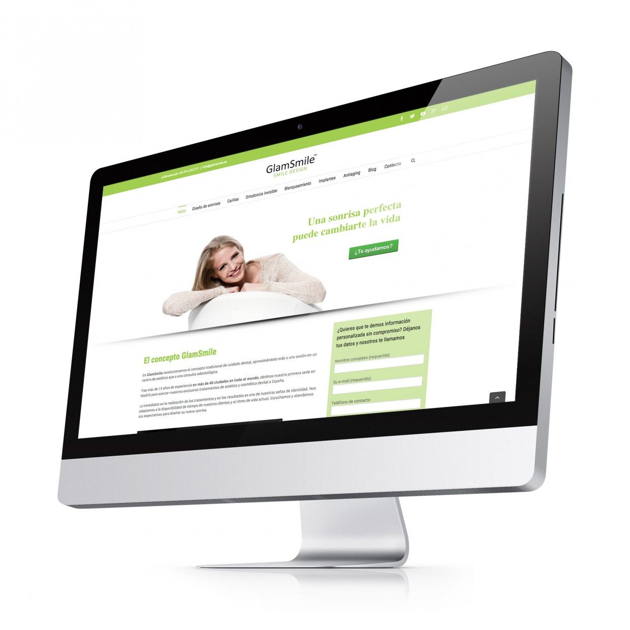 diseño de la web de glamsmile.es