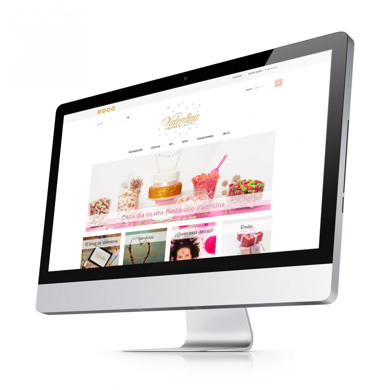 Diseño web para la tienda online Valentina y su fiesta