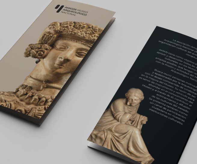 Diseño folleto corporativo para la Asociación de Amigos del Museo Arqueologico Nacional